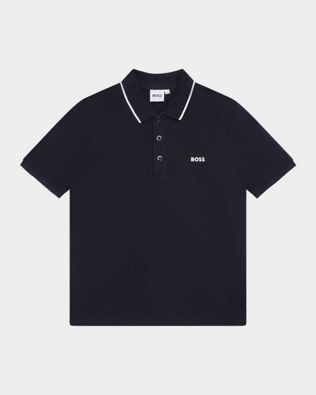 Boy's Logo-Print Polo Shirt, Size 4-5